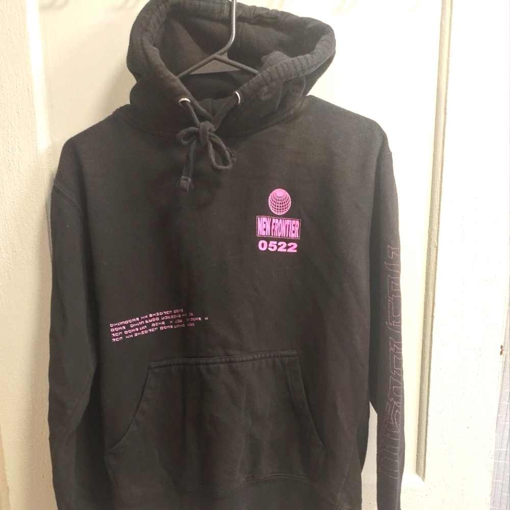 Pac Sun Black Hoodie with Pink Graphic